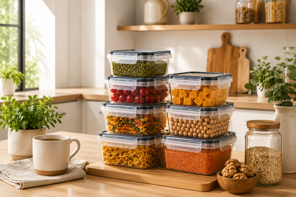 Set de 8 Recipientes Herméticos para Cocina | Ahorra Espacio y Mantén los Alimentos Frescos