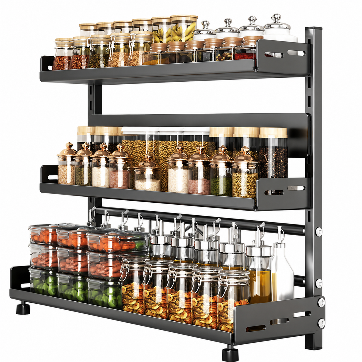 Organizador de Especias de 3 Niveles Ajustable