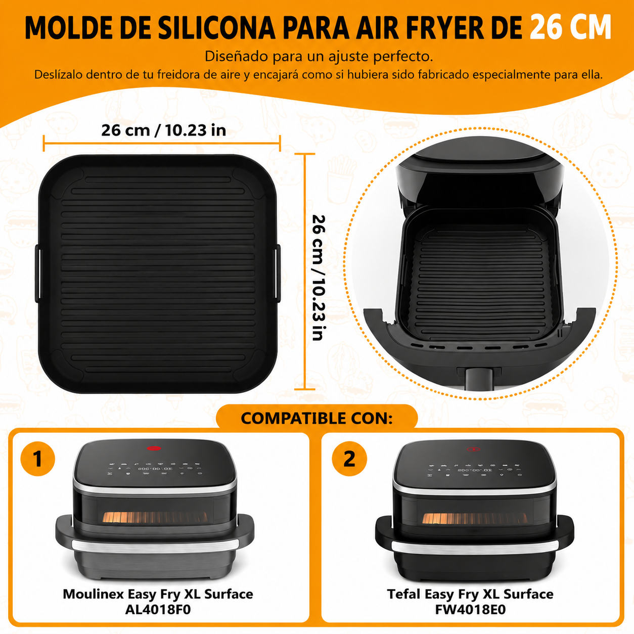 Bandeja Reutilizable de Silicona para Air Fryer