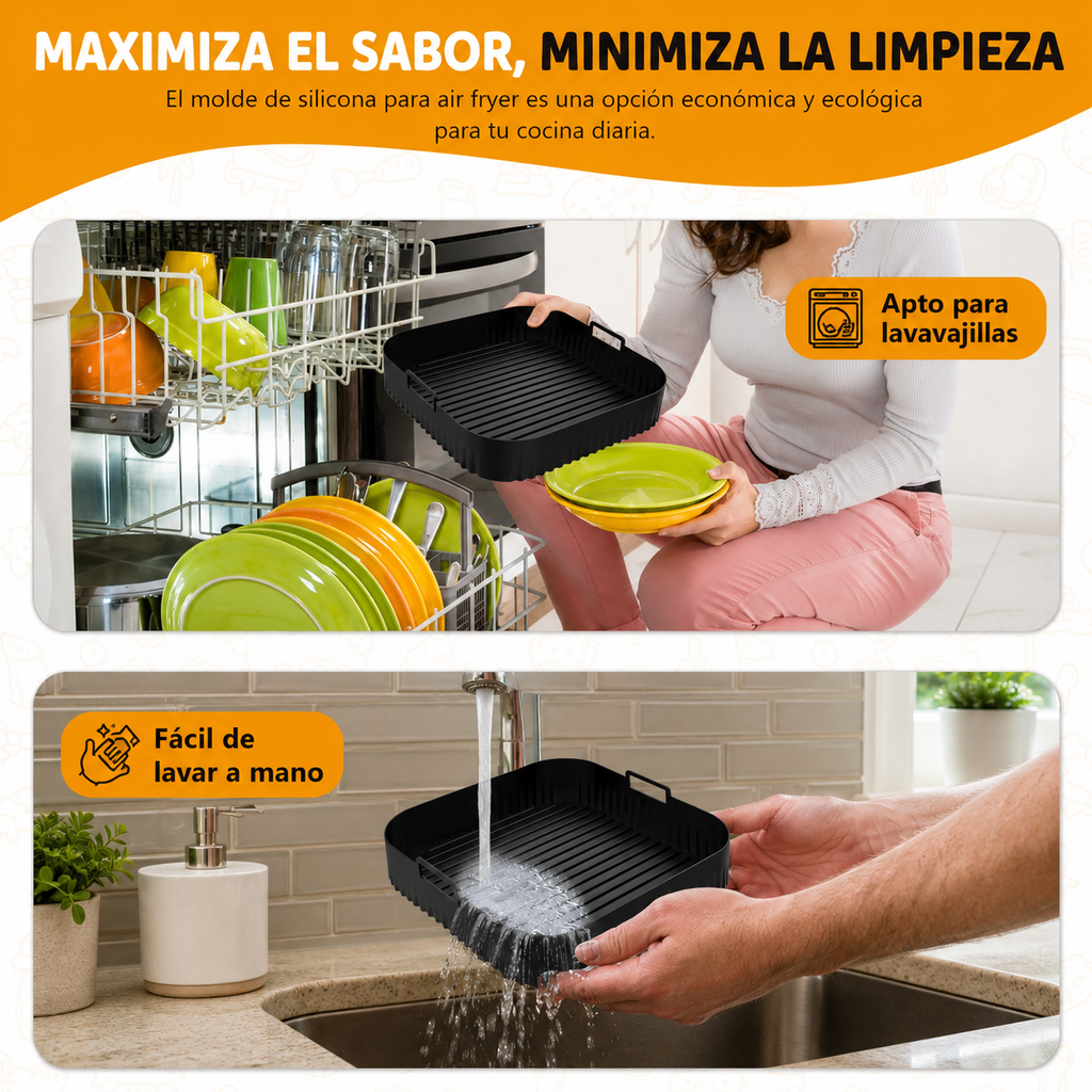 Bandeja Reutilizable de Silicona para Air Fryer