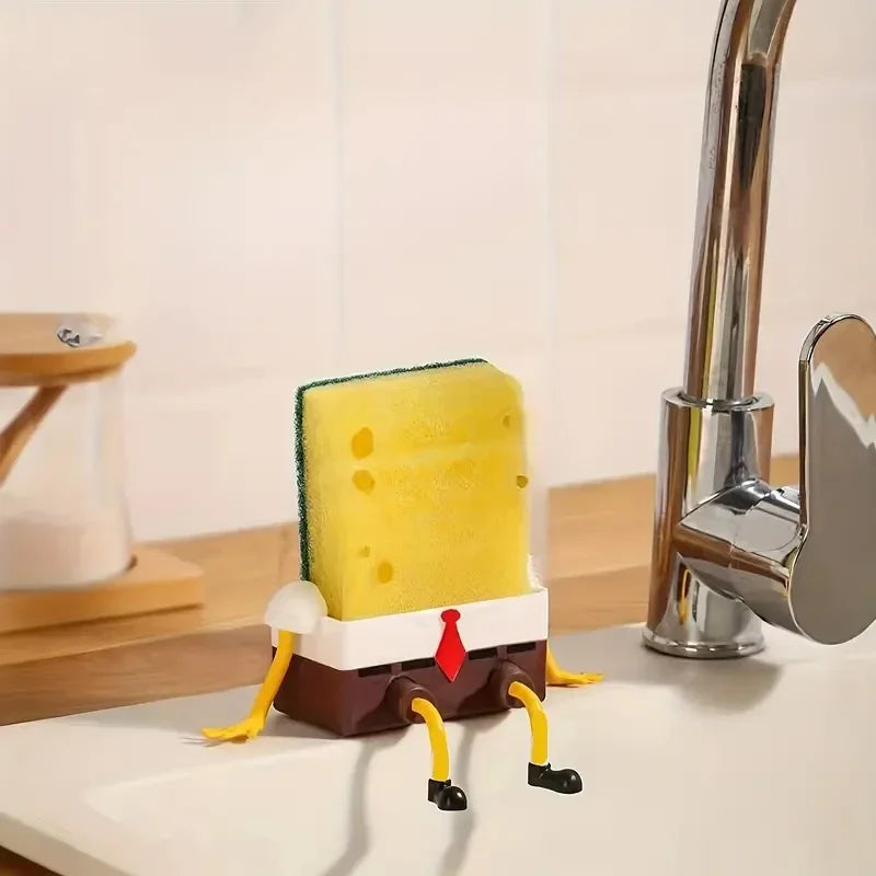 1PC Creative Drainage Rack Home Kitchen Sink Shelf Dishwashing Brush Wipe Sink Wall Mounted Drainage Basket