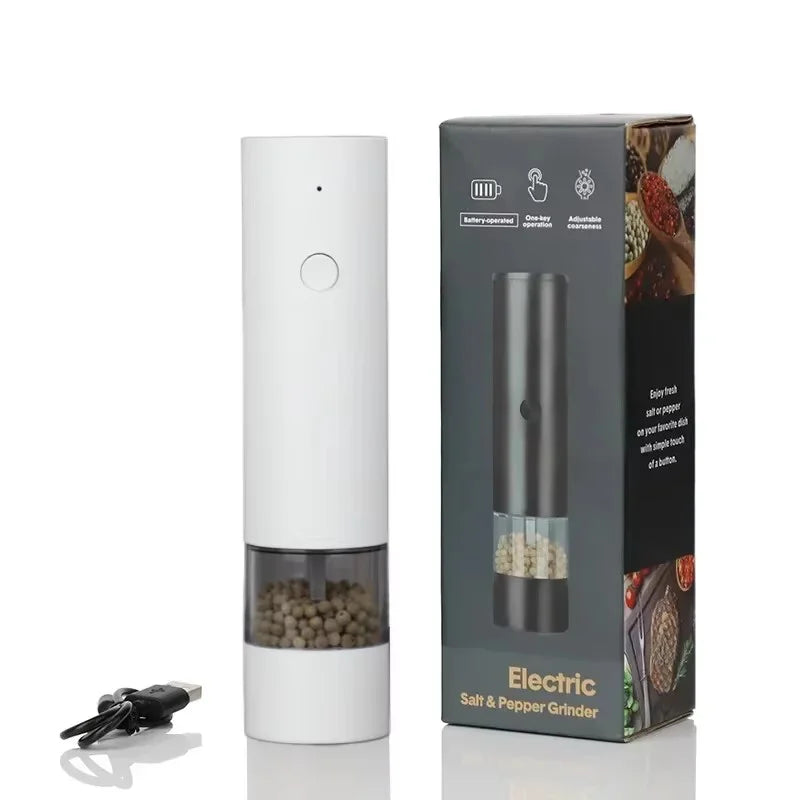 New Rechargeable Electric Salt and Pepper Grinder Adjustable Coarseness Large Capacity Auto Spices Grinders Kitchen Cooking Tool