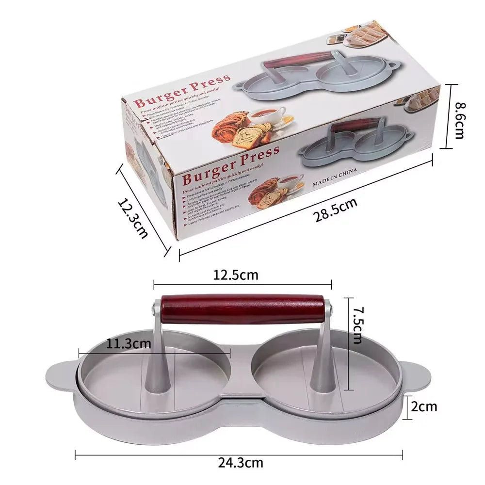Burger Press Hamburger Meat Tool Patty Maker Aluminum Burger Maker for Kitchen BBQ Grill