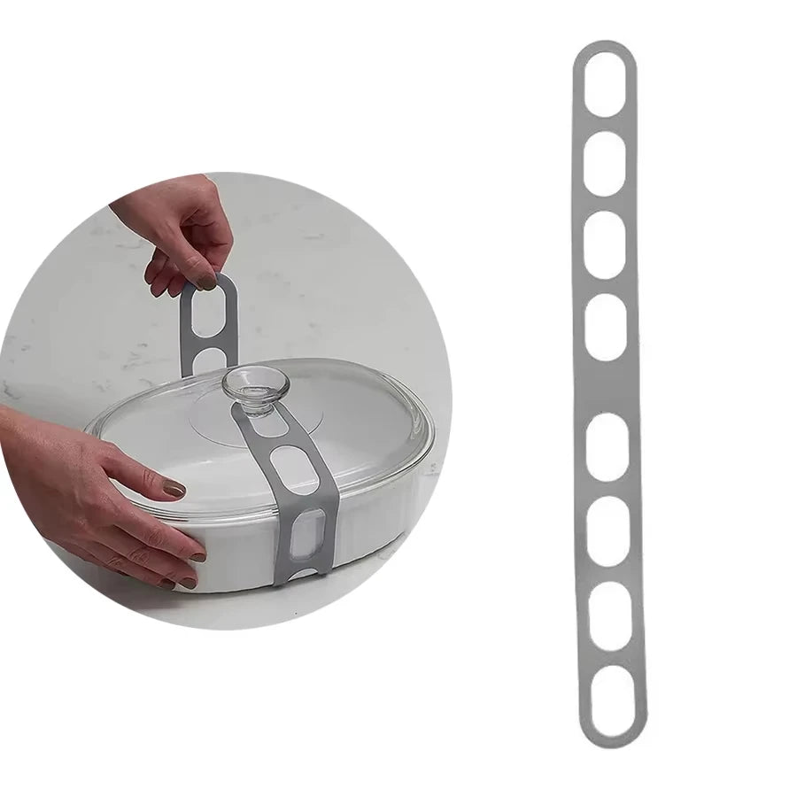 21.2in Reusable Lid Strap Silicone Elastic Band Universal Pot Lid Holder for Lunch Box Strap Elastic Band Outdoor Tableware Tool