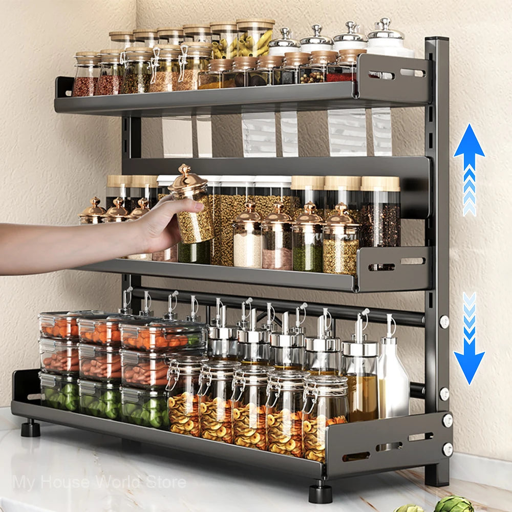 Organizador de Especias de 3 Niveles Ajustable