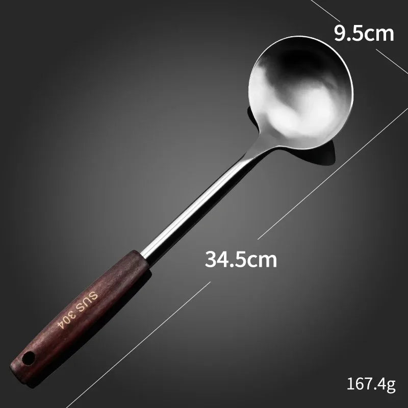 High Quality Professional 304 Stainless Steel Cooking Utensil Set - Heavy Duty Spatula, Spoon & Colander for Kitchen & Chefs