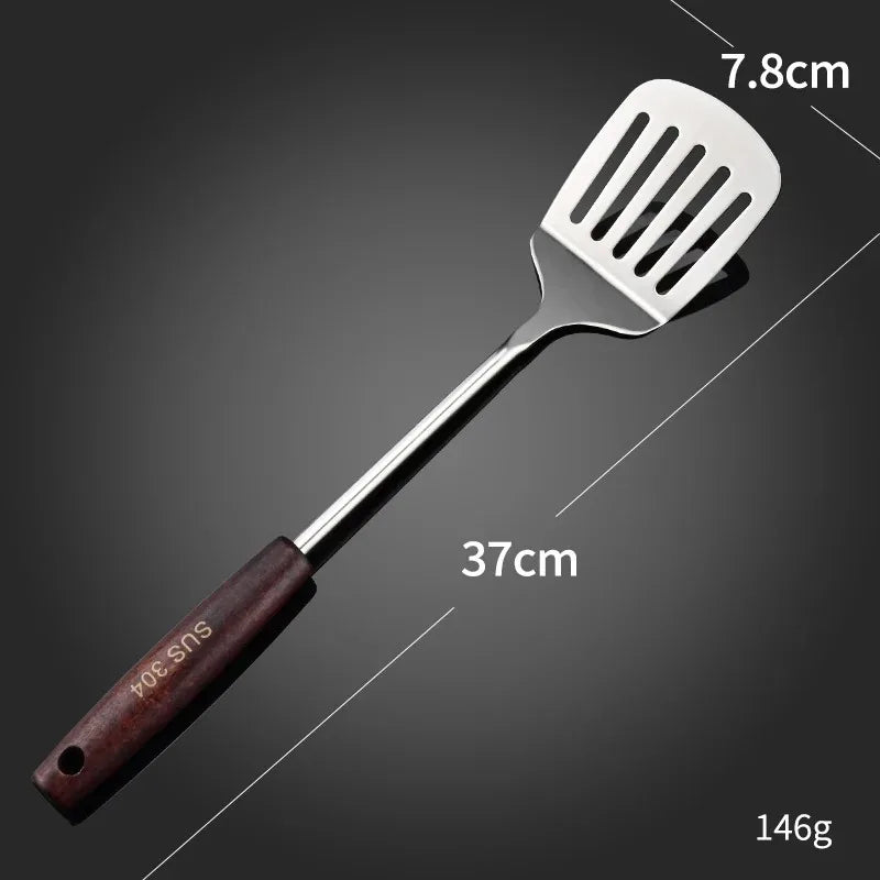 High Quality Professional 304 Stainless Steel Cooking Utensil Set - Heavy Duty Spatula, Spoon & Colander for Kitchen & Chefs