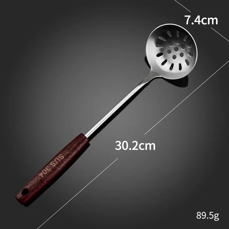 High Quality Professional 304 Stainless Steel Cooking Utensil Set - Heavy Duty Spatula, Spoon & Colander for Kitchen & Chefs