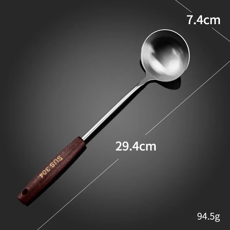 High Quality Professional 304 Stainless Steel Cooking Utensil Set - Heavy Duty Spatula, Spoon & Colander for Kitchen & Chefs