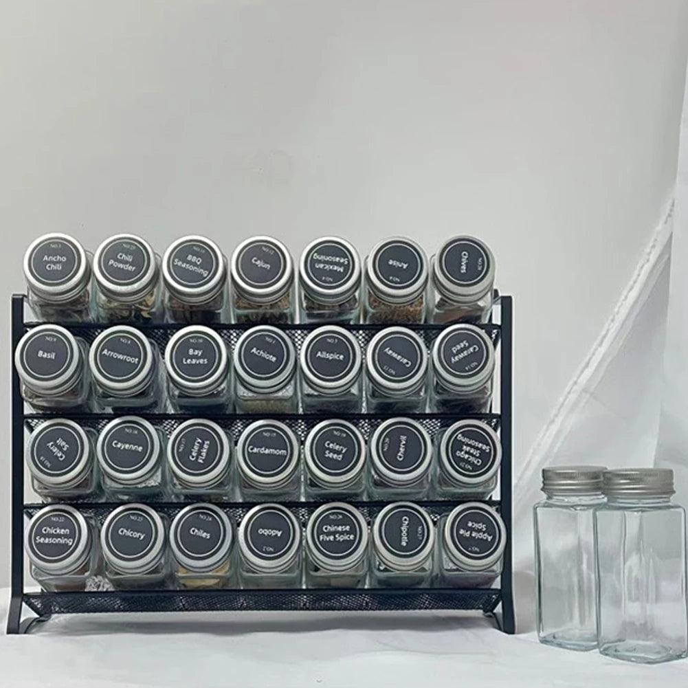 4 Tier  Container Holder Wall Mounted Spice Seasoning Organizer Carbon Steel Pantry Organizer Stand for Small Can Storage
