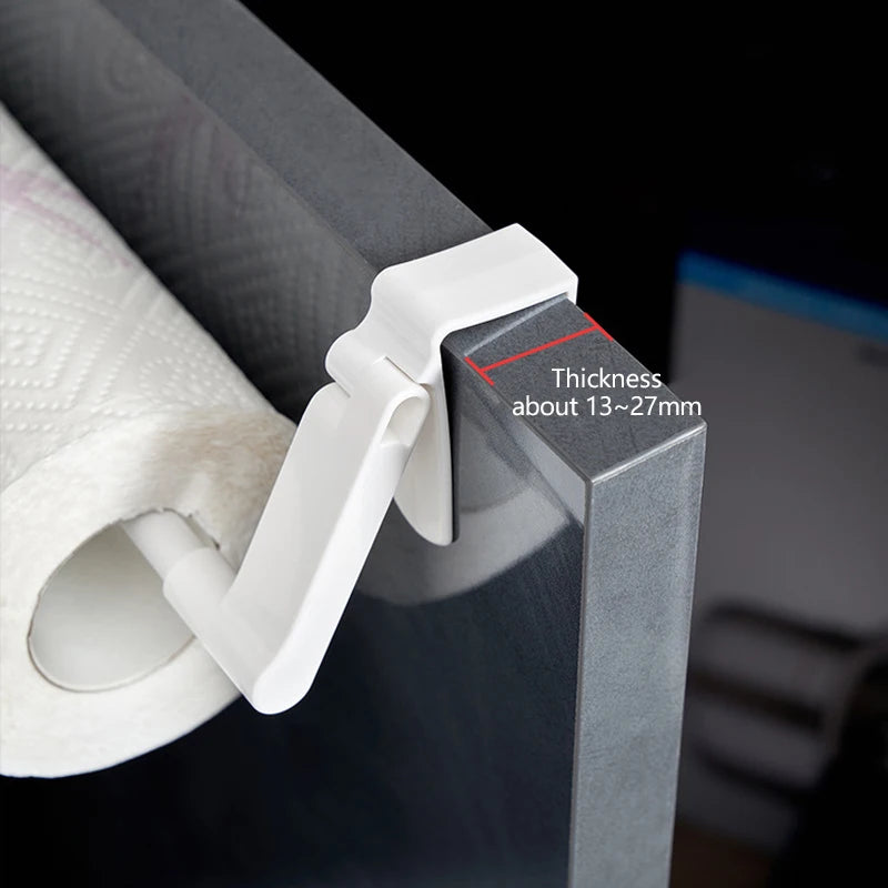 Kitchen Plastic Wrap Storage Rack Cabinet Door Rack Perforation-free Rag Towel Rack Roll Paper Rack