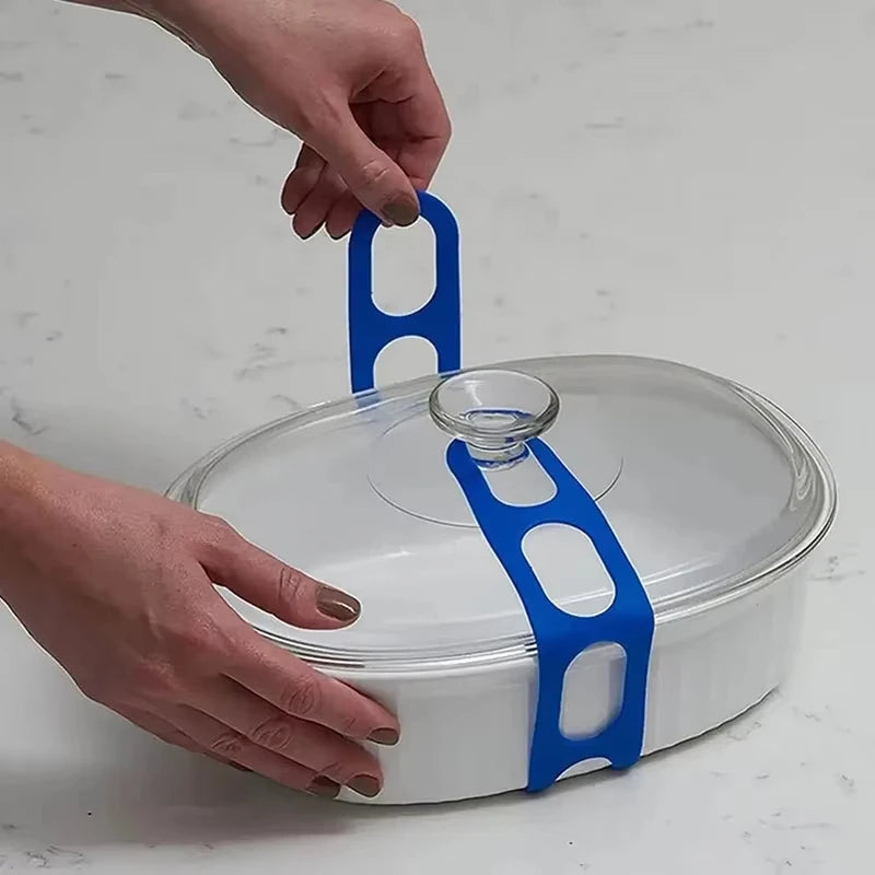 21.2in Reusable Lid Strap Silicone Elastic Band Universal Pot Lid Holder for Lunch Box Strap Elastic Band Outdoor Tableware Tool