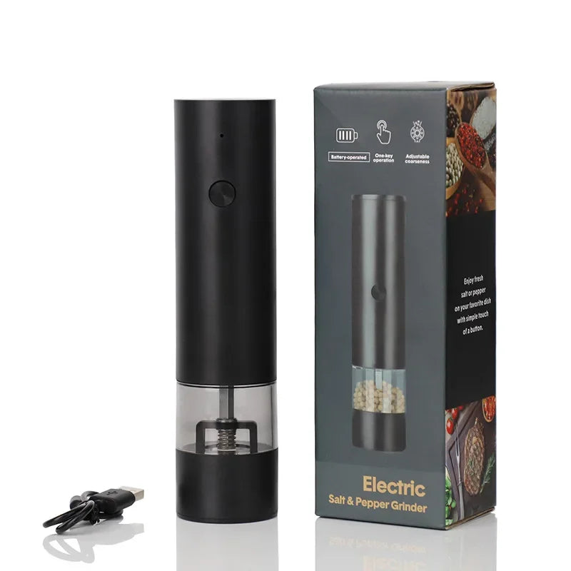 New Rechargeable Electric Salt and Pepper Grinder Adjustable Coarseness Large Capacity Auto Spices Grinders Kitchen Cooking Tool